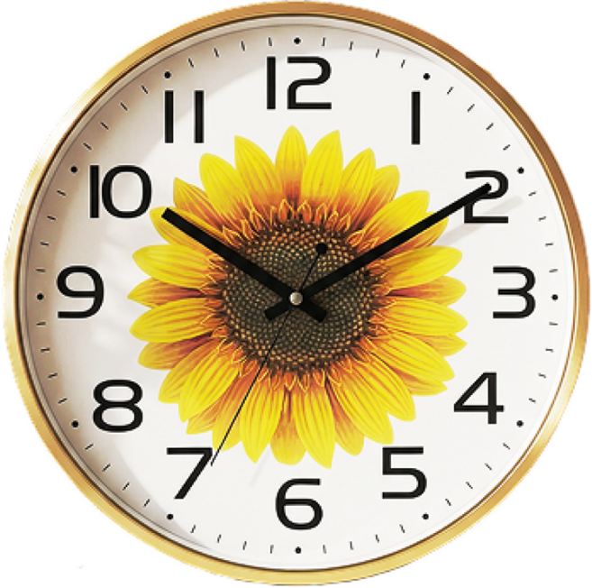 [국산/무소음] 리갈 400 대형 해바라기 무소음 벽시계, 골드