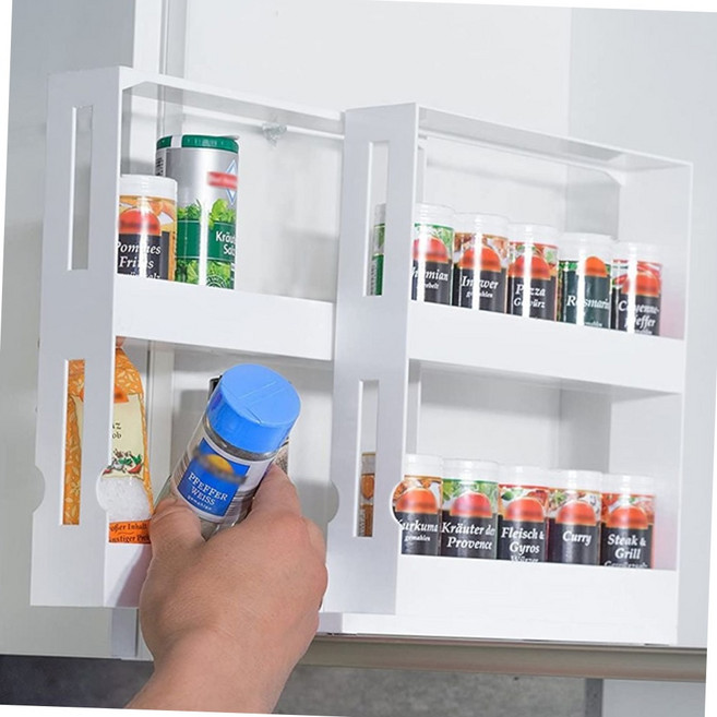 회전식 2단 슬라이드 주방 양념통 약통 정리대 수납 선반 약정리함 싱크대정리 양념통수납