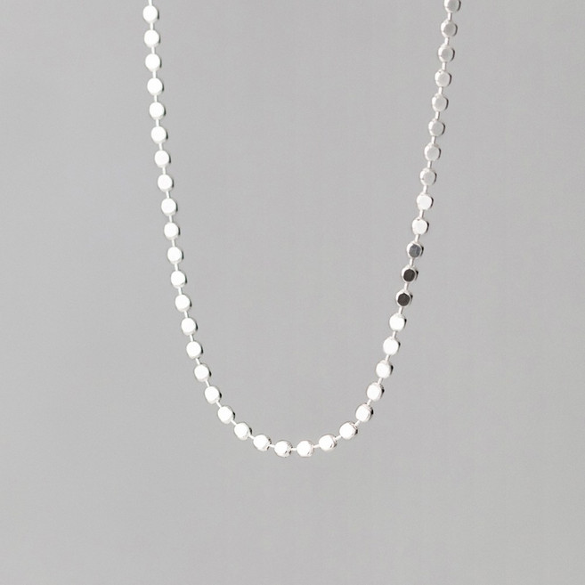 에르모사제이 N104 실버 925 심플 플랫 은볼 체인 은목걸이