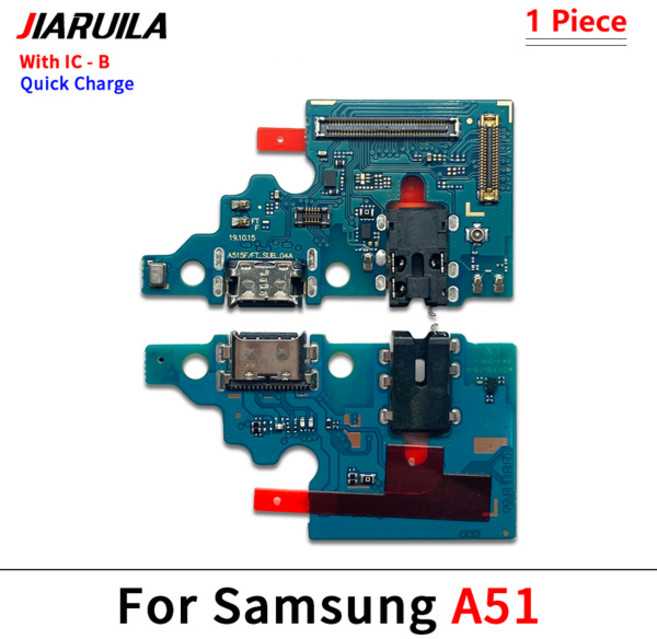A21S A31 A41 A51 A70 A71 USB 충전 포트 마이크 마이크 커넥터 메인 마더 보드 LCD 플렉스 케이블 교체, 1개, [04] A51 USB Flex B