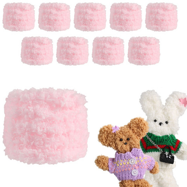 [모핸] 15mm 털 철사 모루, 10개, 라이트핑크