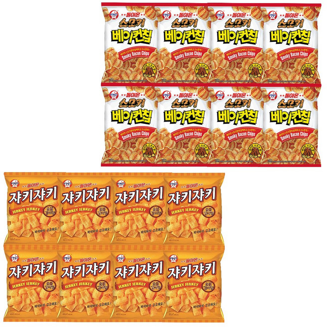 브랜드없음 쟈키쟈키 70g + 돌아온 스모키 베이컨칩 8개씩 한박스, 1개, 1.12kg
