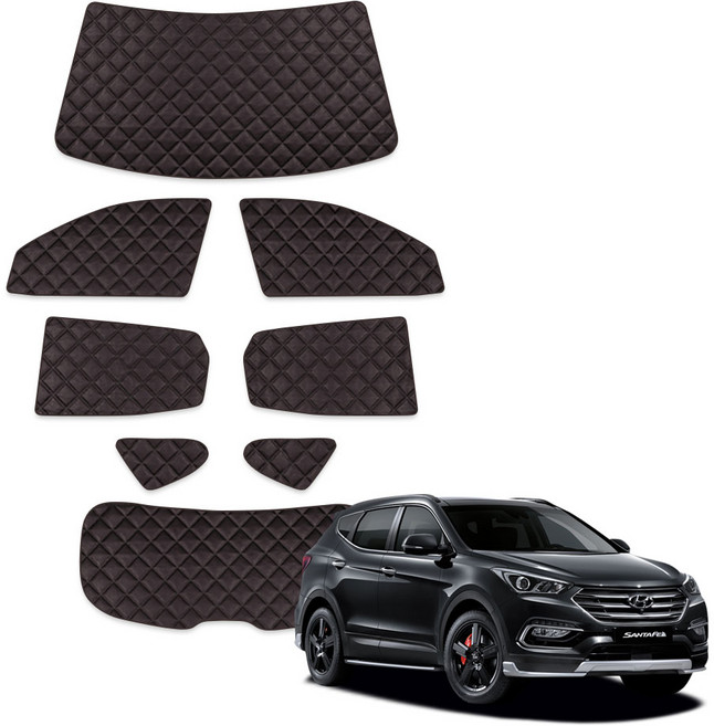 루젠 싼타페 DM 차박커튼 캠핑 암막 햇빛가리개, 다크브라운, 1세트