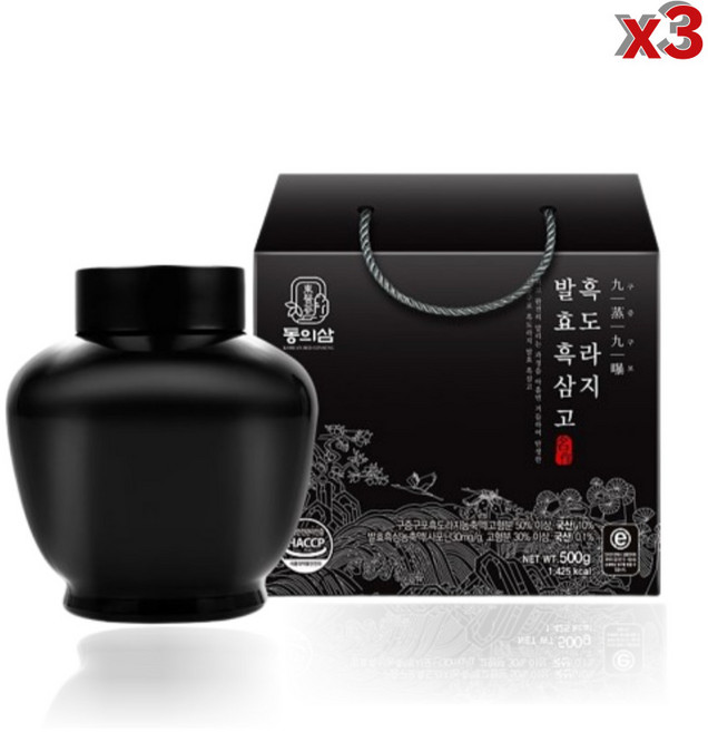 동의삼 구증구포 흑도라지 발효흑삼고 500gx3박스