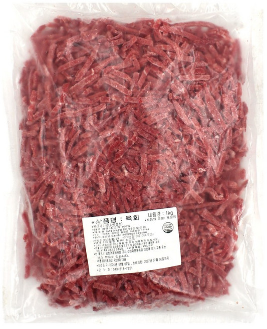 국내산 냉동육회 소고기, 1개, 1kg