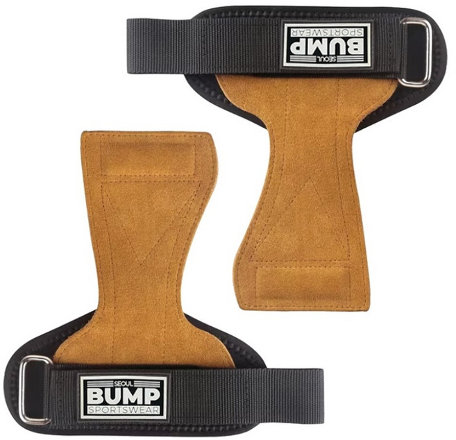 범프 헬스스트랩 천연소가죽 크로스핏그립 프로 운동장갑 손목보호대, 1개, 상세페이지 참조