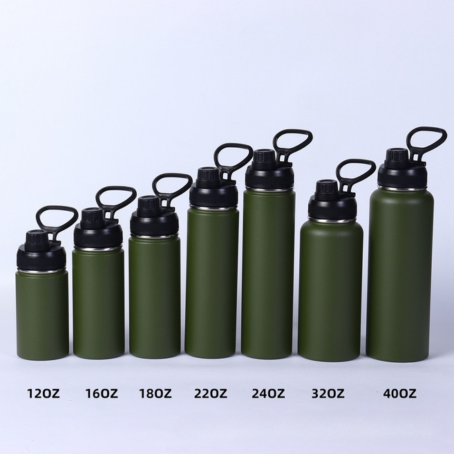 MOBAO 墨寶 不鏽鋼保溫杯 運動水壺, 軍綠, 1套, 1920ml