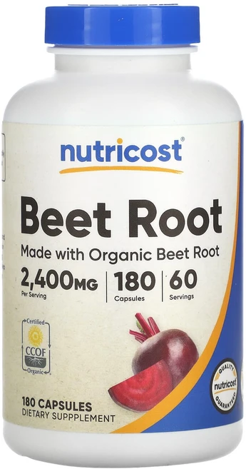 Nutricost 비트 뿌리 2400mg 캡슐 180정(캡슐 1정당 800mg), Nutricost비트뿌리2400mg캡슐180정캡슐1정당, 1개, 180정 - 쿠팡