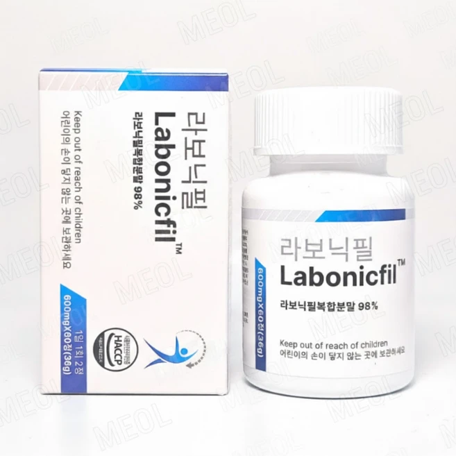 라보닉필복합분말 98% 함유 품질과 안전성을 거친 한국인 맞춤 포뮬러 라보닉필 사은품 자체제작 알약캡슐통 증정!!, 1박스, 60정 - 쿠팡