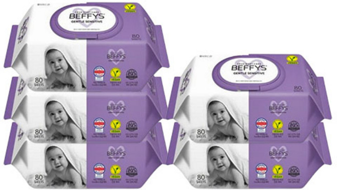 베피스 젠틀 센시티브 물티슈 캡형, 60g, 80개입, 5개