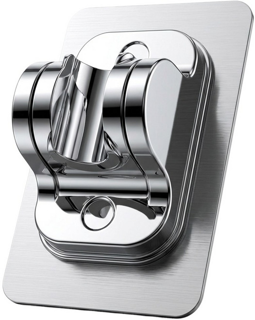 카로히포 무타공 각도조절 샤워기 거치대, 미러실버