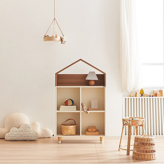 소르니아 뉴수플레 하우스형 아기책장 어린이책장 01.2X2하우스책장, 아이보리