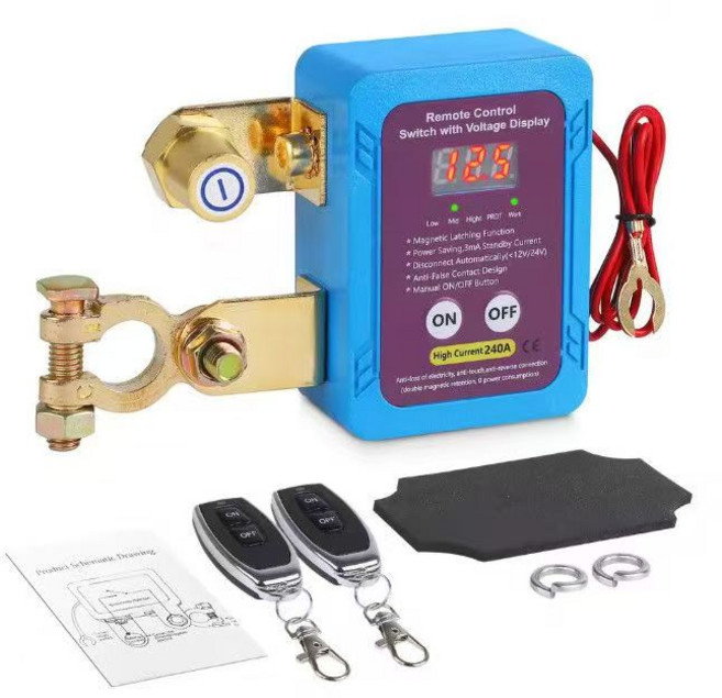 트럭 스위치 차단 무선 듀얼 킬 12V 배터리 자동 240A 원격 전원 리모컨 분리, Regular style, 1개