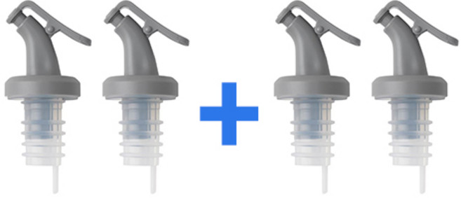 이케아 푸어러 오일 식초 시럽 뚜껑마개 4P 세트, 4개, 그레이계열