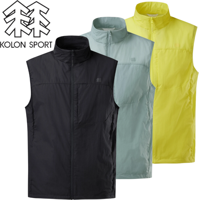 [매장발송]코오롱스포츠 남성 조끼 바람막이 방수 방풍 베스트 상의
