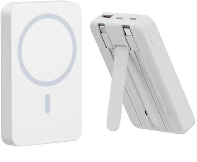 20000mAh 磁吸行動電源 無線充電 PD雙向快充, 奶油白【有線22.5W+無線磁吸15W】, 奶油白