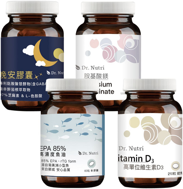 Dr. Nutri 晚安膠囊 專利麩胺酸發酵物 (含GABA) 南非醉茄根萃取物, 1套, 1份