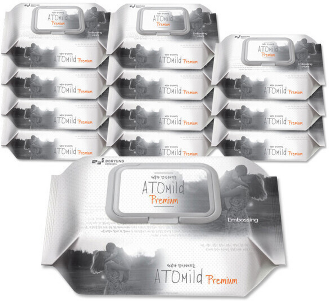 닥터아토 아토마일드 프리미엄 캡형 엠보싱 도톰한 물티슈