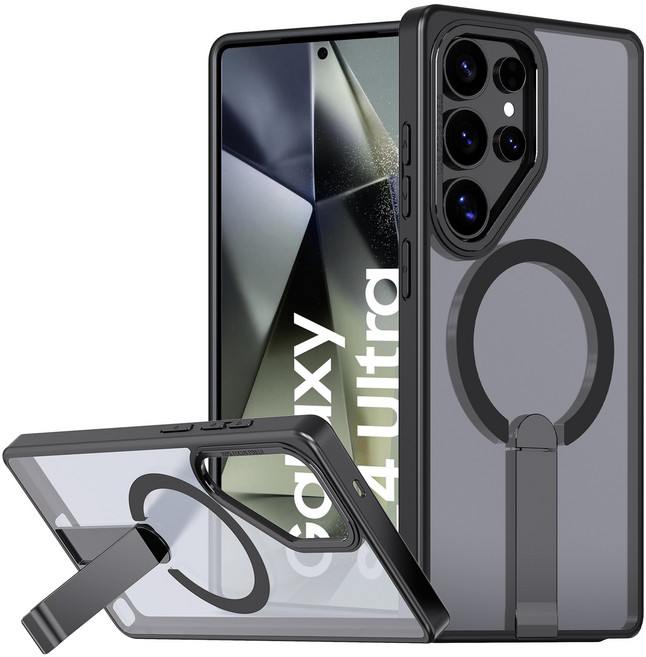 아칸크 갤럭시 S24 Ultra 5G SM-S928N 맥세이프 M 에어클로 매트벨벳 반투명 마그네틱 휴대폰 거치대 케이스