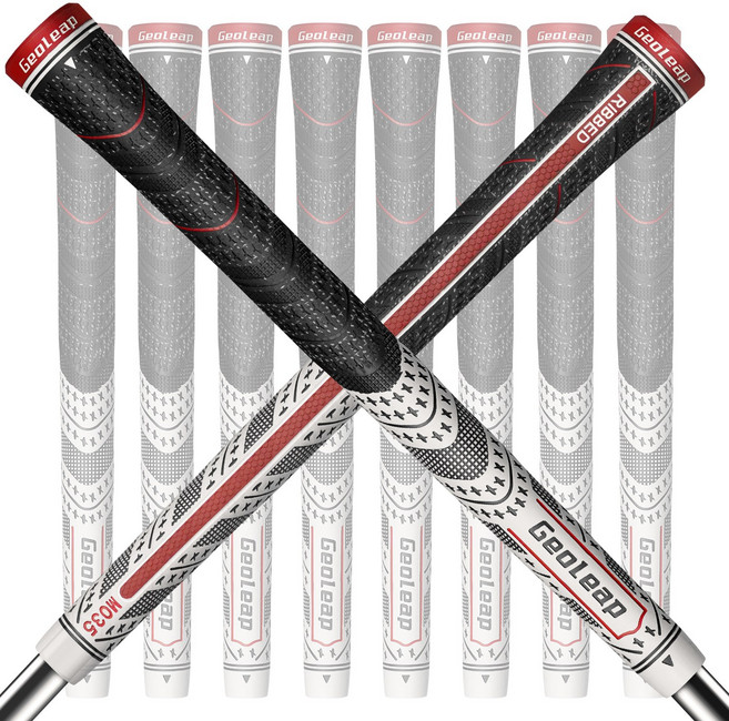 Geoleap 골프 그립 - 백 리브 개선된 제어 다중 화합물 고무 및 코드 하이브리드 골프 클럽 그립, 10개, 백색