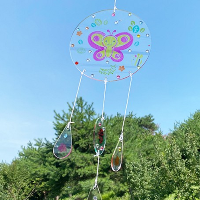 고마곰에듀 아크릴 드림캐쳐 만들기 세트 초등미술 유아미술 어린이집미술 인기미술 추천, 1개