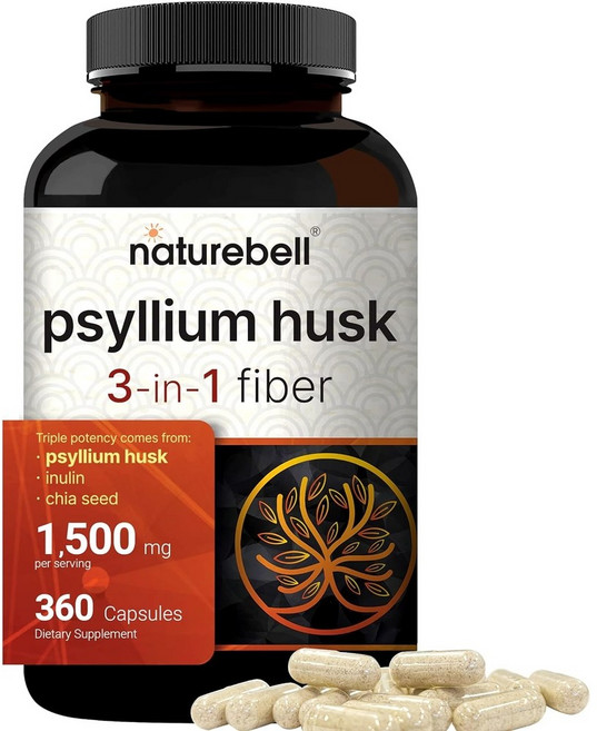 네이처벨 차전자피 식이섬유 1500mg 360캡슐, 1개, 360정