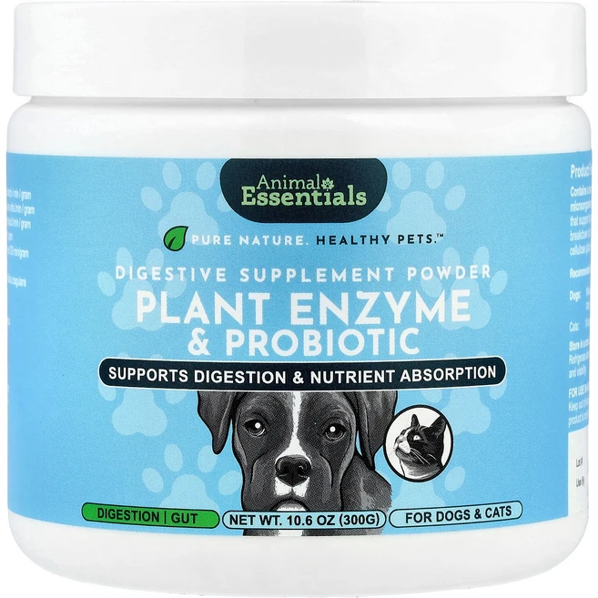 애니멀에센셜 식물 효소 & 프로바이오틱 개와 고양이를 위한 10.6온스(300g), 애니멀에센셜, 식물 효소 & 프로바이오틱, 개와 고양이 - 쿠팡