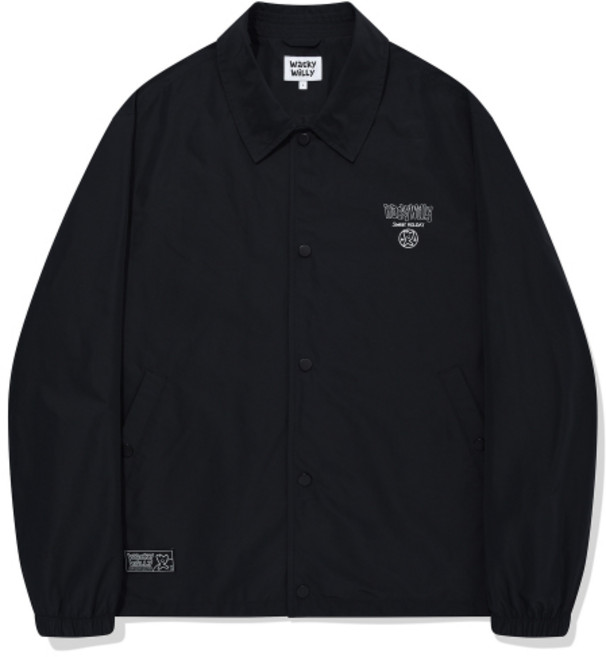 와키윌리 타이포 코치 자켓 남자 기본 자켓 블랙 MG2403JK15