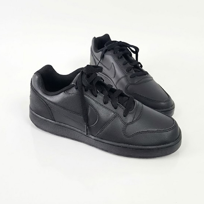 [국내매장판] 나이키 남성 운동화 패션 스니커즈 에버논 로우 프리미엄 올블랙 가죽 스니커즈 캐쥬얼