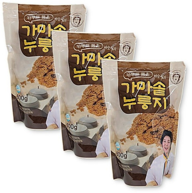 이순실의 카무트 품은 가마솥 누룽지 국산 백미 누릉지, 3개, 500g