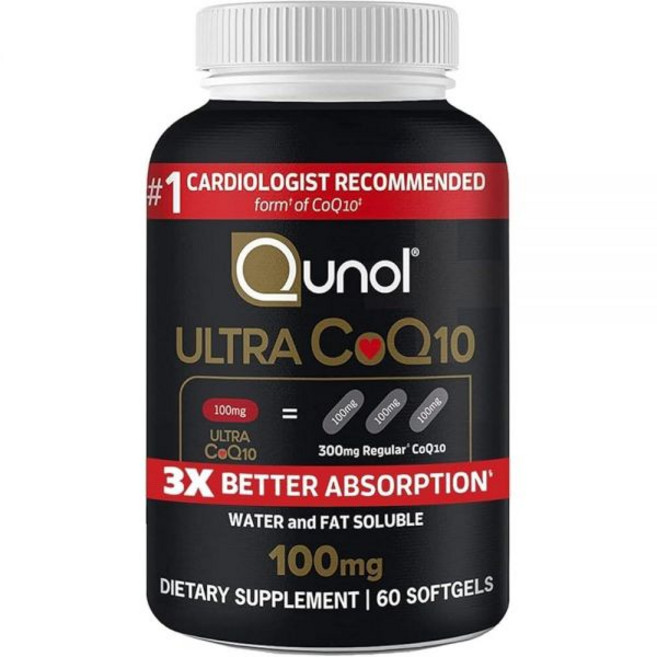 Qunol Ultra CoQ10 100mg 3X Better Absorption 큐노울 Qunol Ultra 코큐텐 100mg 60 ct 2개입 1팩, 2개, 60정