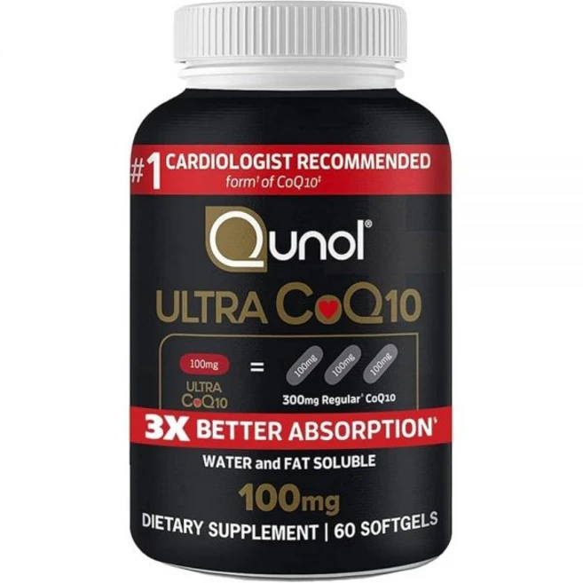 Qunol 퀴놀 CoQ10 100mg 코엔자임 60정 2팩, 1개 - 쿠팡