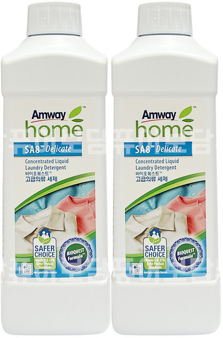 암웨이 SA8 바이오퀘스트 고급의류 세제 1L X 2개 + 미니 포켓물티슈 선물, 2세트