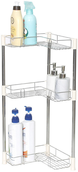 LUX 스텐 코너샴푸랙 3단(높은형), 1개