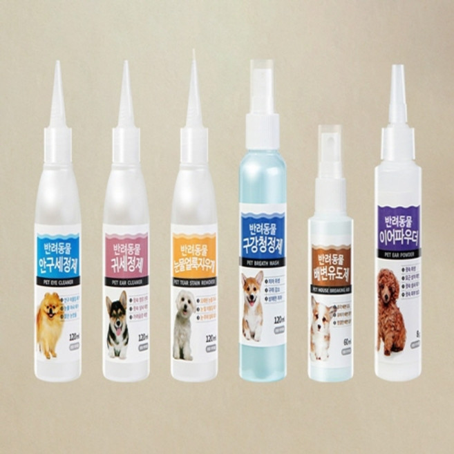 펫퍼스 반려동물 세정제 6종(안구 귀 눈물 구강 이어파우더 배변유도제) 반려동물제품, 1개
