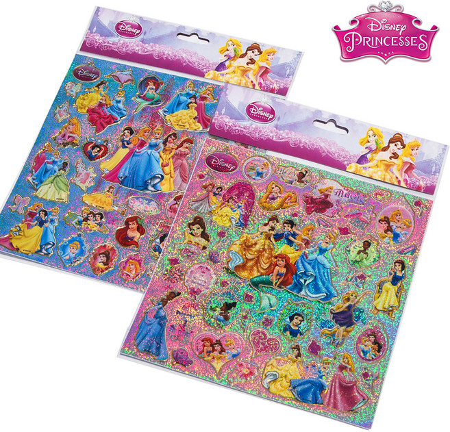 디즈니 픽사 마블 빅사이즈 홀로그램 스티커, 프린세스, 1개