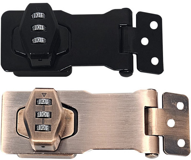 보냄 자물쇠 걸쇠 번호형 3인치 (블랙), 1개