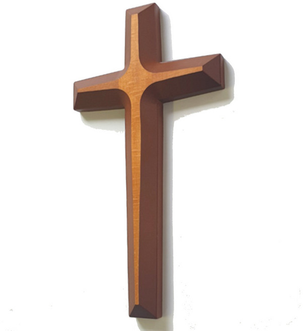 원목 벽걸이 나무 십자가 가정용, 소망벽걸이십자가_중_월넛색
