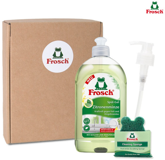프로쉬 주방세제 기프트(레몬민트1개+펌프+수세미+BOX), 1세트, 500ml