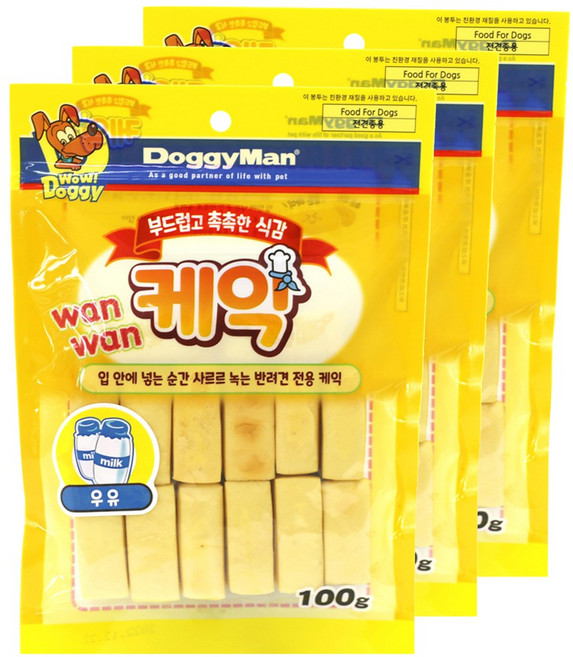 도기맨 강아지 케익 81460, 우유, 100g, 3개