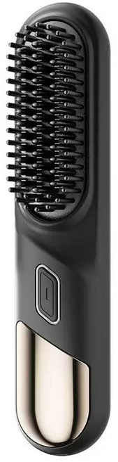 負離子直髮梳，無線便攜兩用直髮捲髮棒, 1個, 升級版:曜石黑【頂配直髮梳】帶千萬負離子護髮