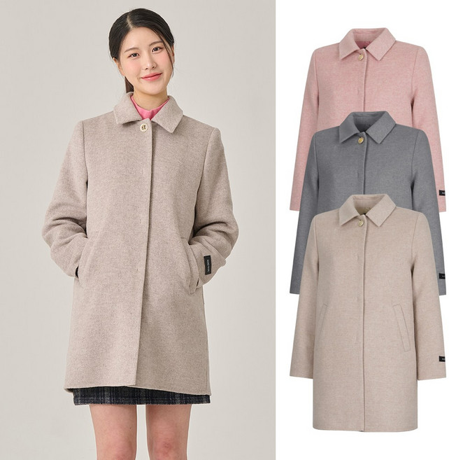 빌트모아 여성 겨울 체크 울 혼방 핸드메이드 코트