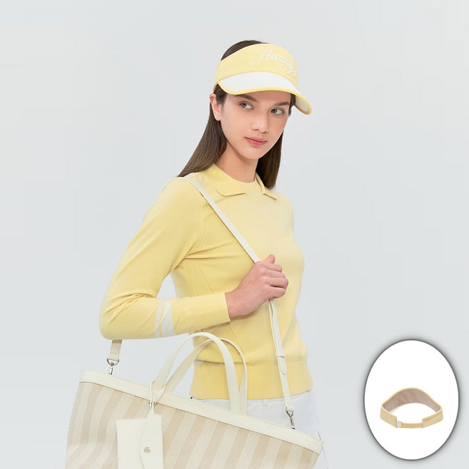[국내백화점] 헤지스골프 여성 로고 레터링 썬바이저 옐로우, 056