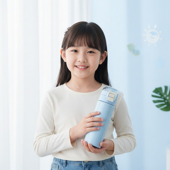 SUS316 텀블러 빨대 내장 귀여운 경량 소형 학생 어린이집 키즈 초등학생 어린이 가벼운, 퍼플