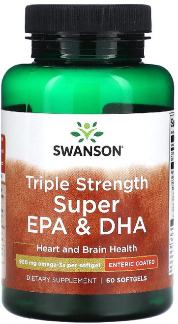 스완슨 트리플 스트렝쓰 슈퍼 EPA & DHA 900mg 소프트젤, 60정, 1개