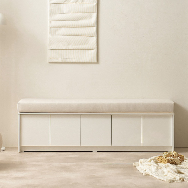 리아즈하우스 소프 아쿠아텍스 패브릭 1600 벤치 수납 소파 LSR258C, 아이보리