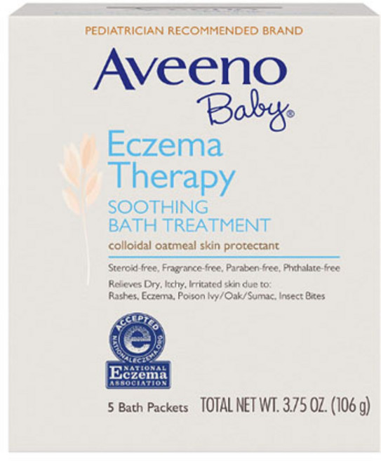 아비노 테라피 유아 진정밤 민감성 피부 오트밀 수딩 입욕제 106g Aveeno Baby Eczema Therapy, 1개