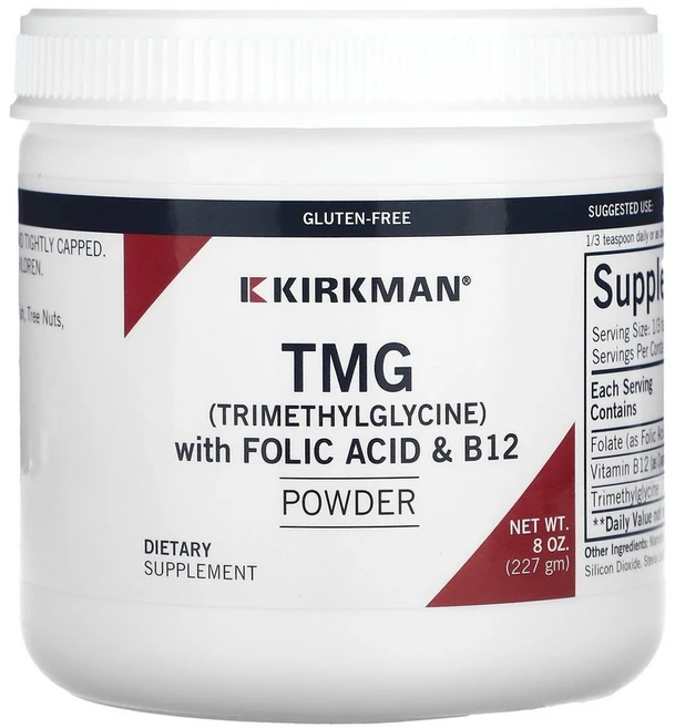 커크만랩스 TMG 엽산 비타민 B12 분말 227g 파우더 트라이메틸글리신 코발라민, 1세트 - 쿠팡