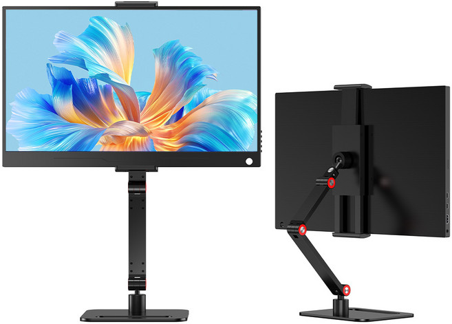 에비크 포터블모니터 거치대 탁상용 접이식 각도 높이 조절 태블릿 스탠드, 1개, 블랙