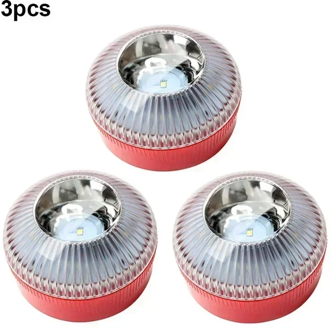 최신 휴대용 비상 조명 차량 라이트 오렌지 블루 레드 자기 유도 스트로브 방수 손전등, 14 Red-3pcs